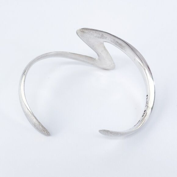 Vintage OuiSi Mexico Taxco TS-01 Sterling Silver 925 Zigzag Cuff Bracelet 6" - Picture 4 of 10